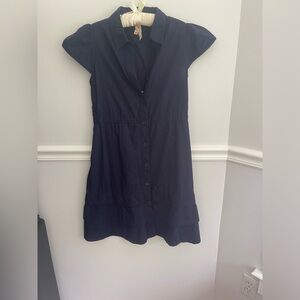 Anthropologie Maeve navy women’s Size 2 100% cotton button down front dress